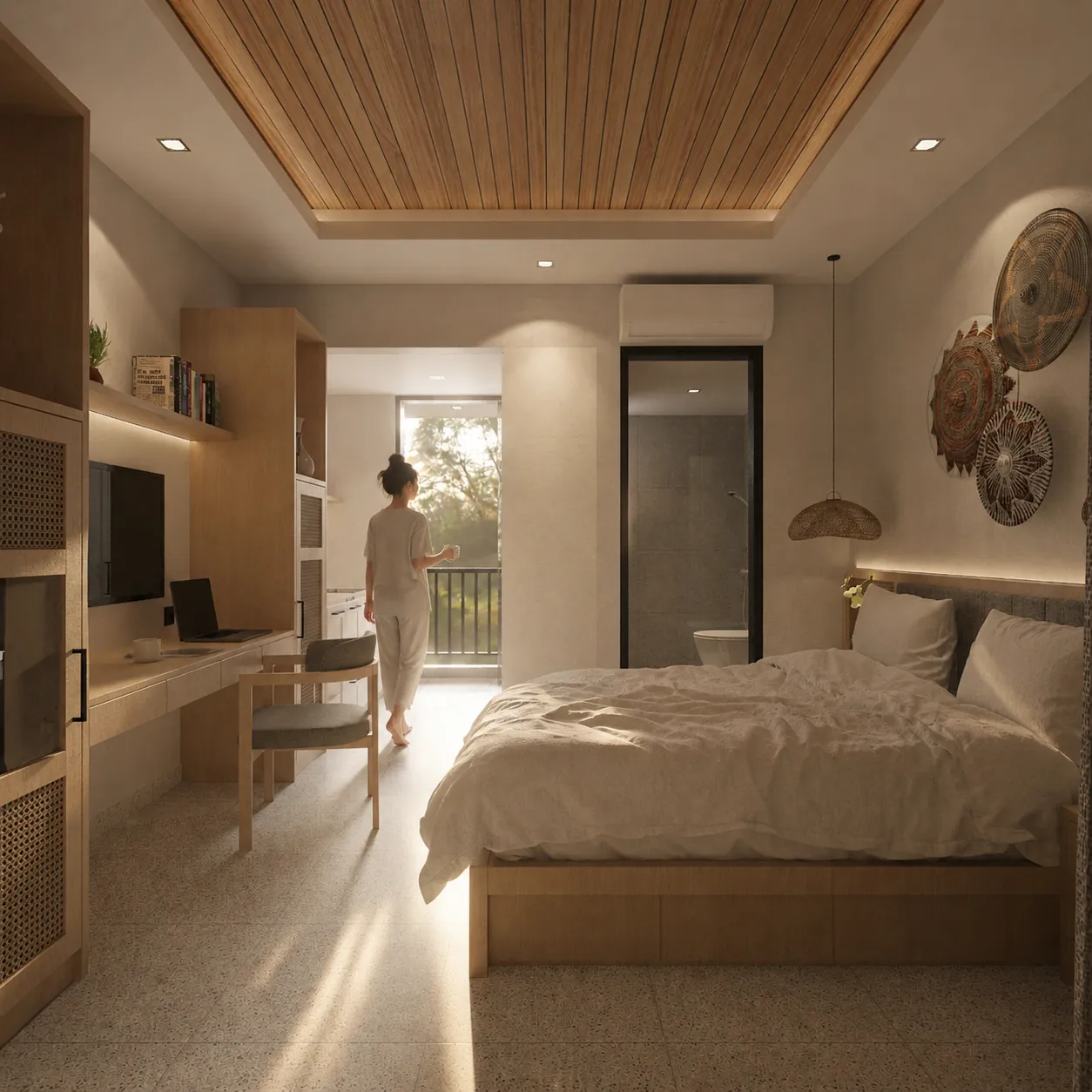 HAVN studio bedroom, delivered furnished